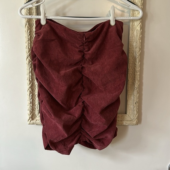 ZARA | Draped Ruched Corduroy Mini Skirt - Picture 4 of 10